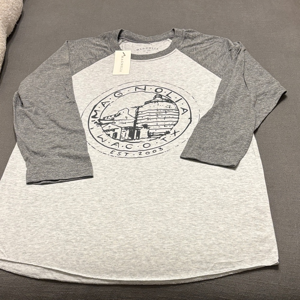 Magnolia Light Gray and Dark Gray shirt size small NWT